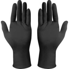 Eldiven Nitril Pudrasız Siyah L 100lü