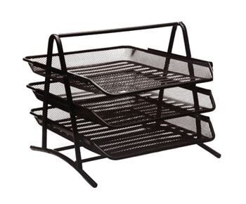 Perfore Evrak Rafı Metal 3 Katlı Siyah