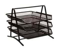 Perfore Evrak Rafı Metal 3 Katlı Siyah