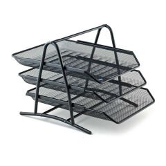 Perfore Evrak Rafı Metal 3 Katlı Siyah