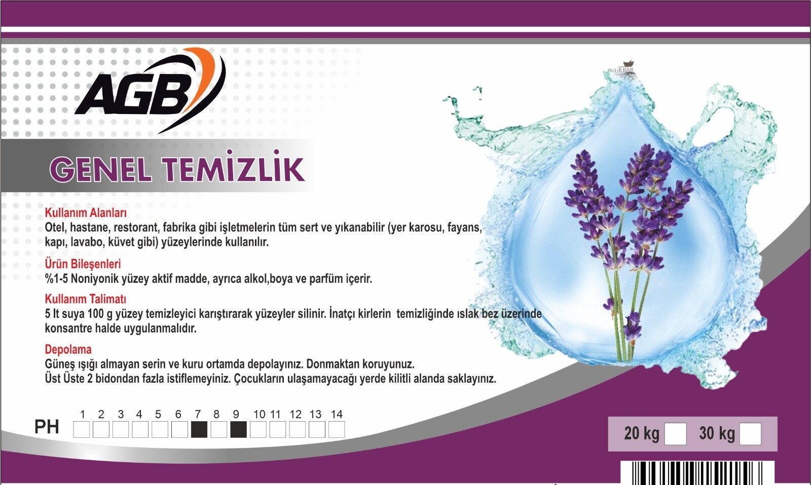 YÜZEY TEMİZLEYİCİ 30 LT.