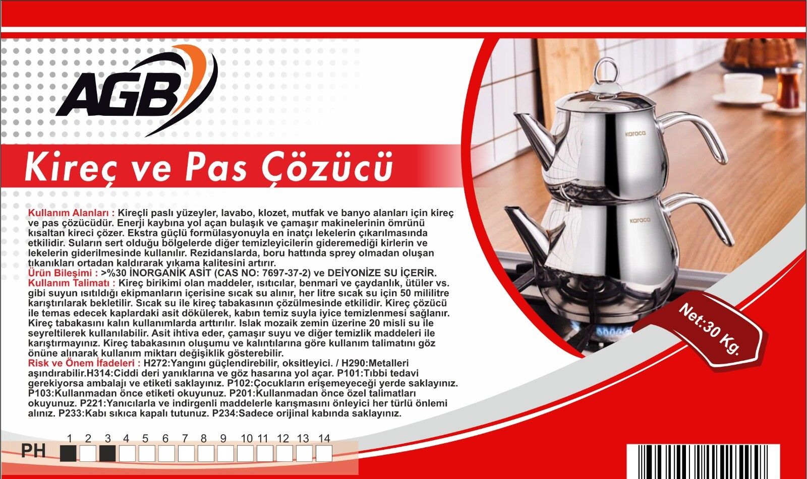 KİREÇ ve PAS ÇÖZÜCÜ 30 LT.